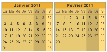 T�l�charger le mod�le de calendrier